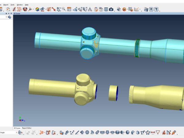 A usable 3D CAD model is being created from a 3D scan